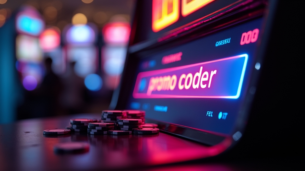Cashier screen showing a promo code entry field in a casino setting